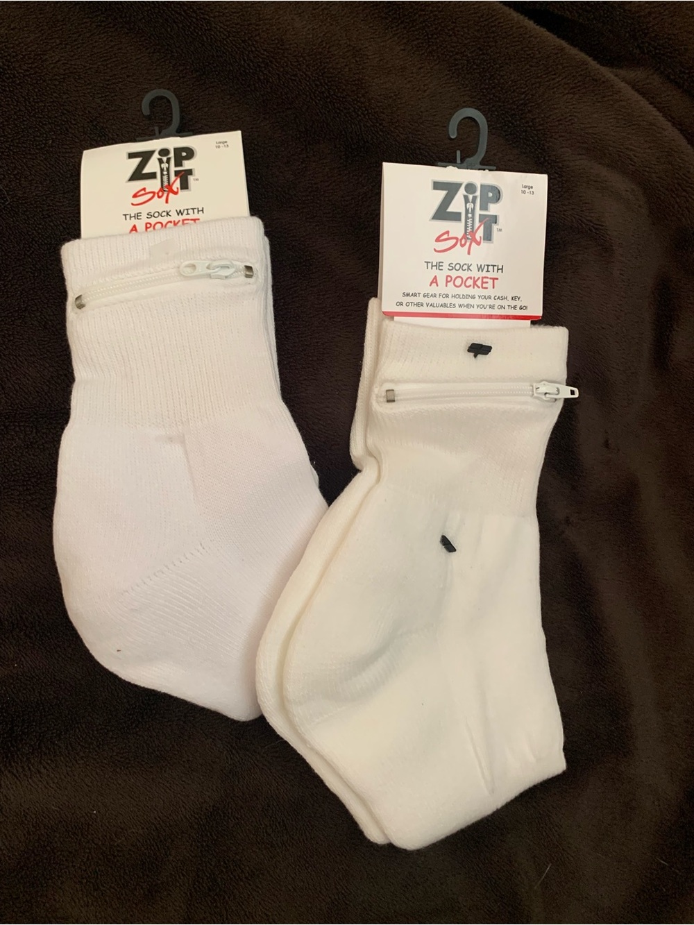 ZIPIT men’s white cotton blend  socks Size 10-13 NWT